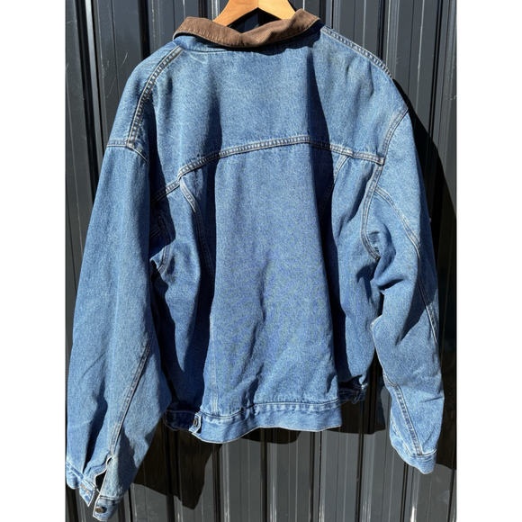 Vintage Authentic Wrangler Hero Flannel Lined Denim Jacket Size 2X 629959W Work - Picture 8 of 11